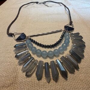 SILPADA Montana Necklace N3393 Sterling Silver Leather Semiprecious - Gorgeous!!